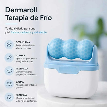Ice Roller™ - Rodillo Facial de Doble Cabezal - Desinflama rostro con Terapia de Frío