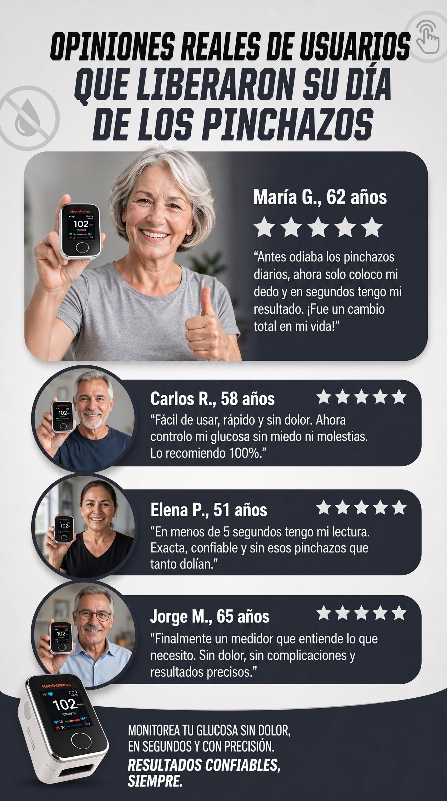 Monitor glucosa sin pinchazos GlucoSmart
